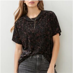 Free People Teddy Burnout Tee Cheetah Print size small